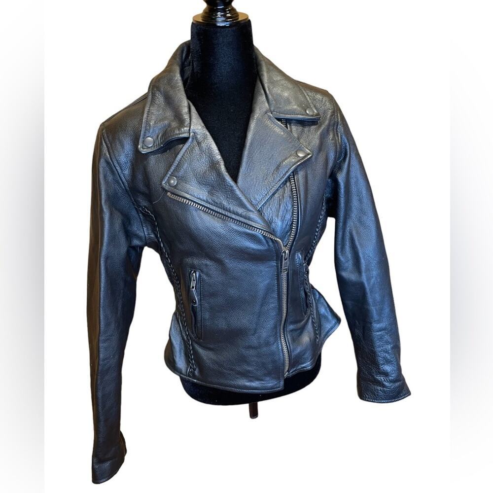 Zody Black leather riding jacket
